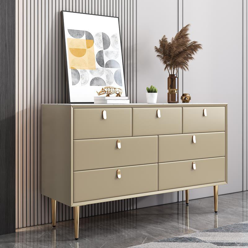 Classic Glam Storage Chest Stone Dresser with 5/6/7 Drawers , 15.6 Inch Width