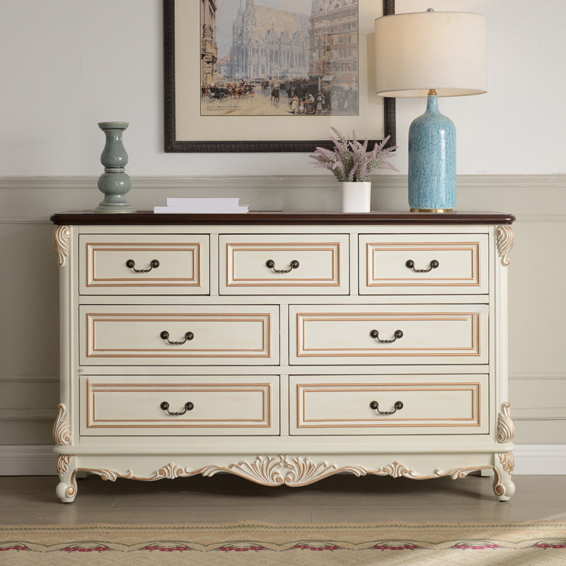 Traditional Storage Chest Solid Wood Dresser with 4/5/6/7 Drawers