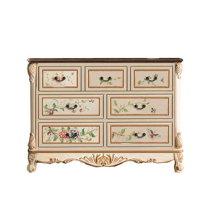 Traditional Storage Chest Solid Wood Dresser with 4/5/6/7 Drawers