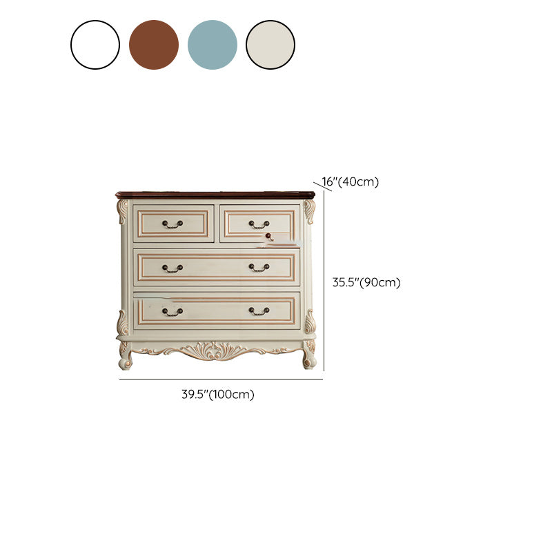 Traditional Storage Chest Solid Wood Dresser with 4/5/6/7 Drawers