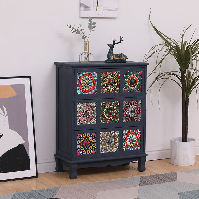 Coastal Storage Chest Solid Wood Dresser with 3/4/5/6 Drawers , 11.7 Inch Width