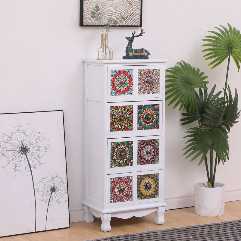 Coastal Storage Chest Solid Wood Dresser with 3/4/5/6 Drawers , 11.7 Inch Width