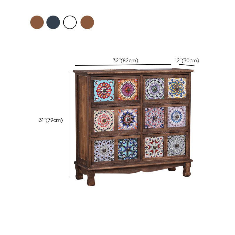 Coastal Storage Chest Solid Wood Dresser with 3/4/5/6 Drawers , 11.7 Inch Width