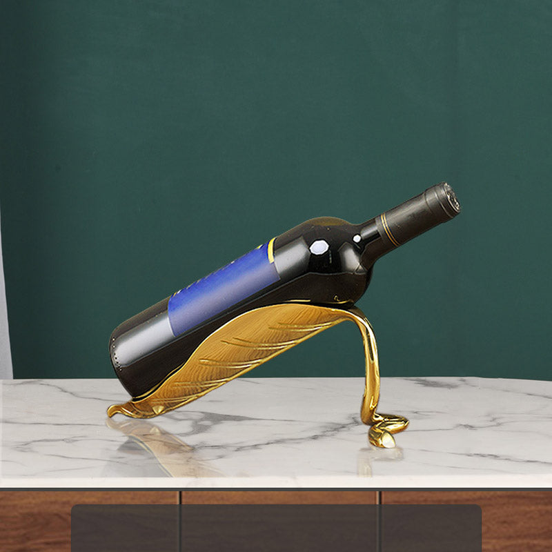 Modern Simple Tabletop Wine Rack Copper Wine Bottle Rack for Kitchen