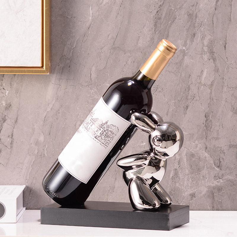 Modern Simple Ceramic Wine Rack Rabbit Shape Wine Bottle Rack for Kitchen