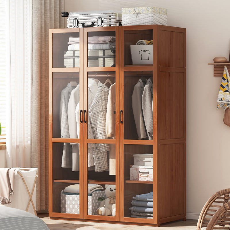 Modern Style Wardrobe Cabinet Wood Clothes Rail Wardrobe Armoire