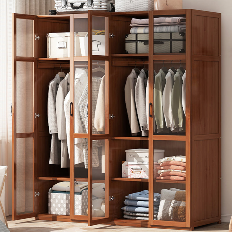 Modern Style Wardrobe Cabinet Wood Clothes Rail Wardrobe Armoire