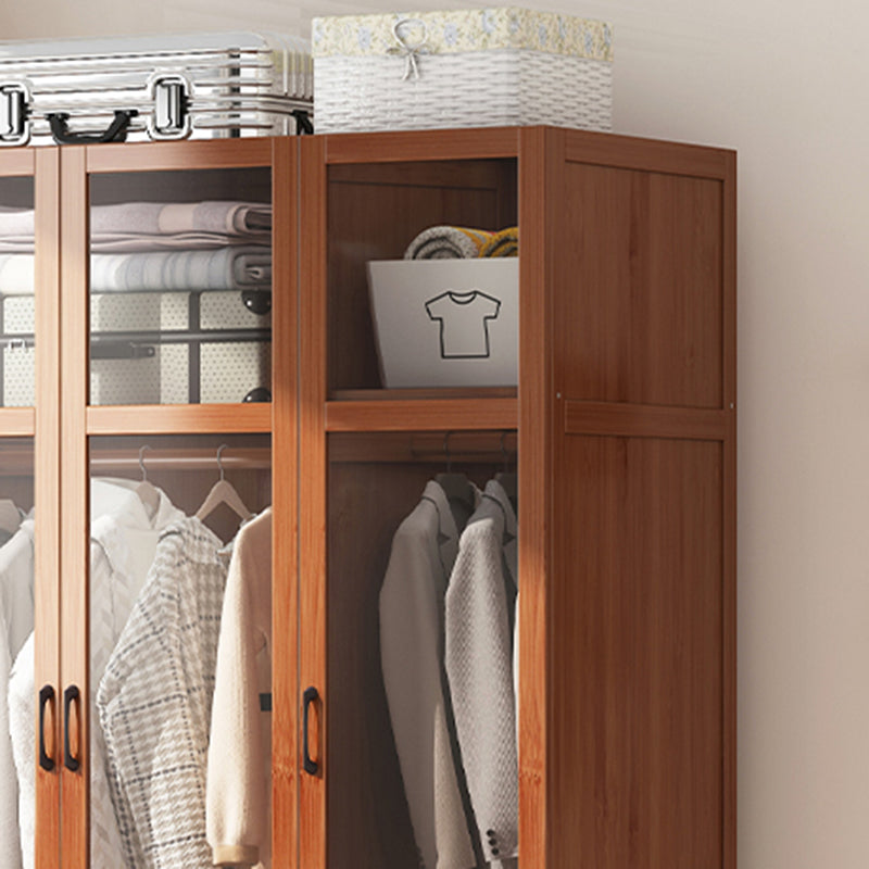 Modern Style Wardrobe Cabinet Wood Clothes Rail Wardrobe Armoire