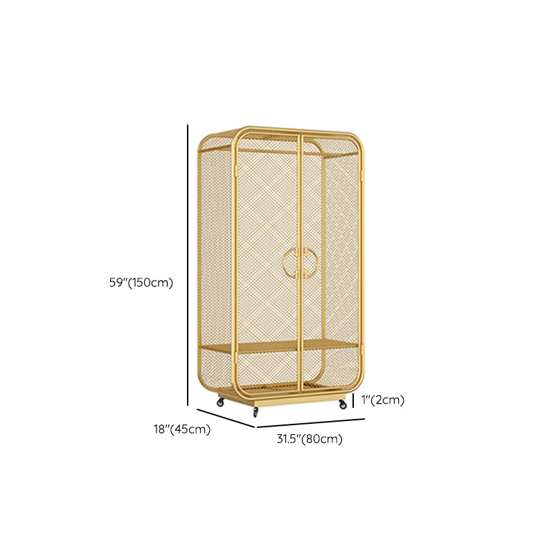 Modern Style Wardrobe Cabinet Metal Clothes Rail Wardrobe Armoire for Bedroom