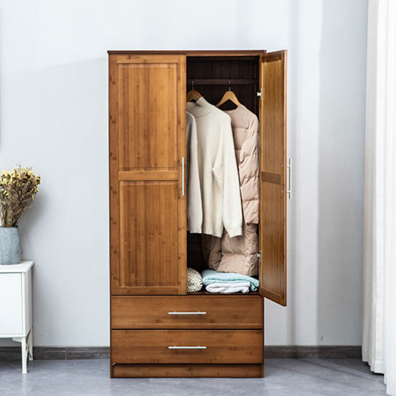 Modern Style Wardrobe Cabinet Wood Clothes Rail Wardrobe Armoire for Bedroom