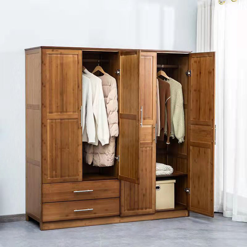 Modern Style Wardrobe Cabinet Wood Clothes Rail Wardrobe Armoire for Bedroom
