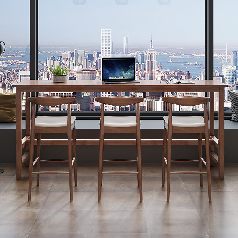 Modern Indoor Bar Dining Table Rectangle Trestle Wood Bar Table