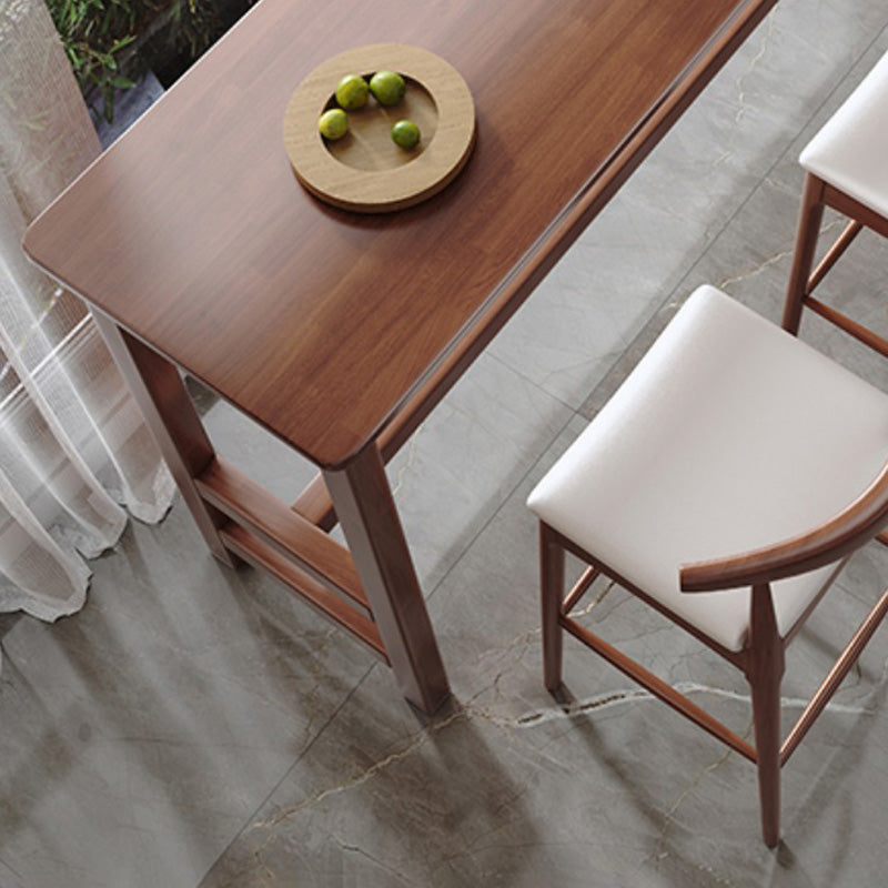 Indoor Contemporary Bar Dining Table Rectangle Trestle Wood Bar Table