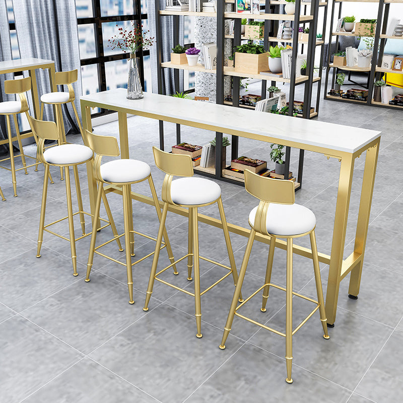 Glam Pub Table Set 1/2/4 Pieces Faux Marble Bar table with Backless Stools