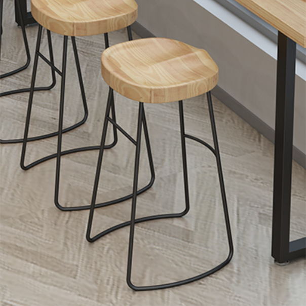 Contemporary Rectangle Bar Table Set 1/5 Pcs Solid Wood Bar Table and Stools