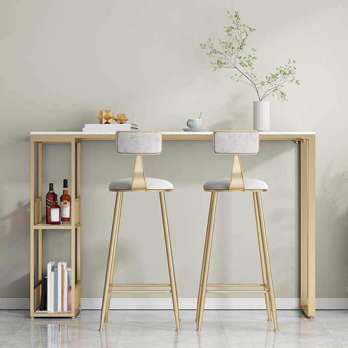 Modern Double Pedestal Bar Table Set 1/3 Pcs Iron Frame Bar Table and Stools