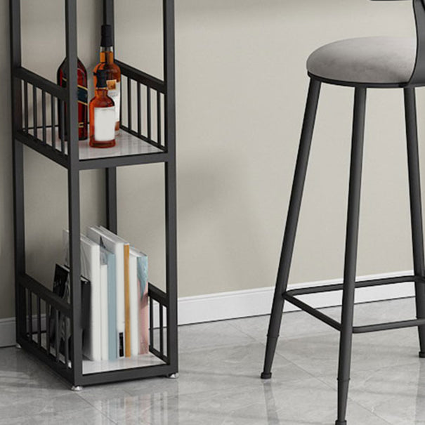 Modern Double Pedestal Bar Table Set 1/3 Pcs Iron Frame Bar Table and Stools