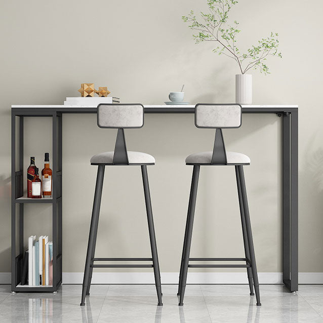 Modern Double Pedestal Bar Table Set 1/3 Pcs Iron Frame Bar Table and Stools