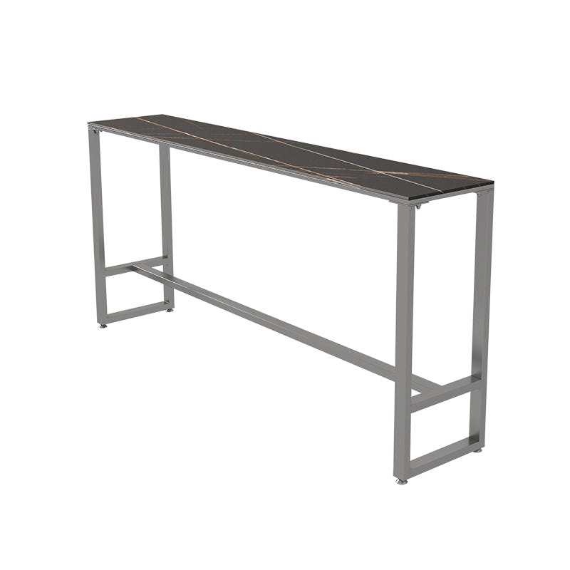 Rectangle Bar Pub Table Set 1/5 Pcs Modern Iron Frame Bar Table and Upholstered Stools