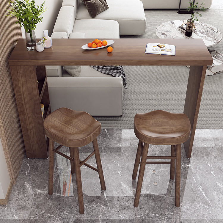 Modern Rectangle Bar Table Set 1/3 Pcs Solid Wood Bar Table and Stools