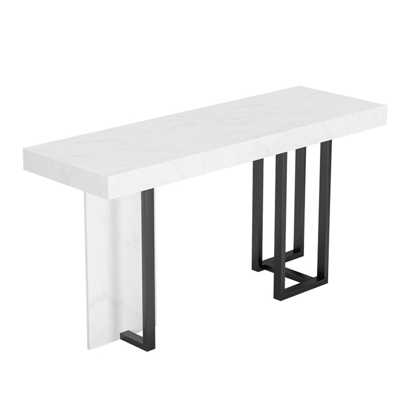 Glam Counter Height Pub Set 1/5 Pcs Faux Marble Bar Table and Adjustable Height Stools