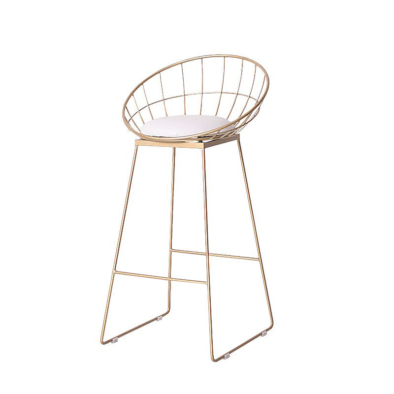 Glam Rectangle Bar Table Set 1/5 Pcs Iron Frame Bar Table and Upholstered Stools