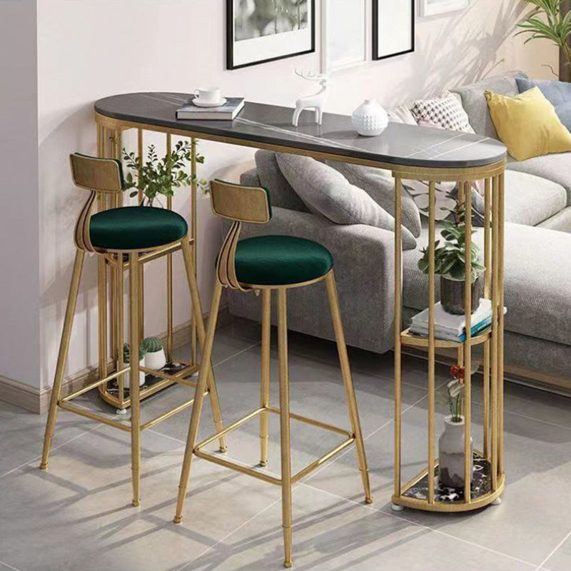 1/2/3 Pieces Table and Stool Set Modern Oval Bar Pub Table Set