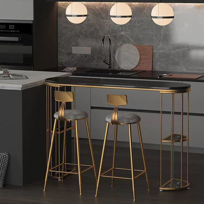 1/2/3 Pieces Table and Stool Set Modern Oval Bar Pub Table Set