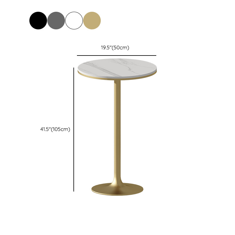 Modern Style Bar Table Set 1/3 Pieces Stone Round Bistro Set for Indoor