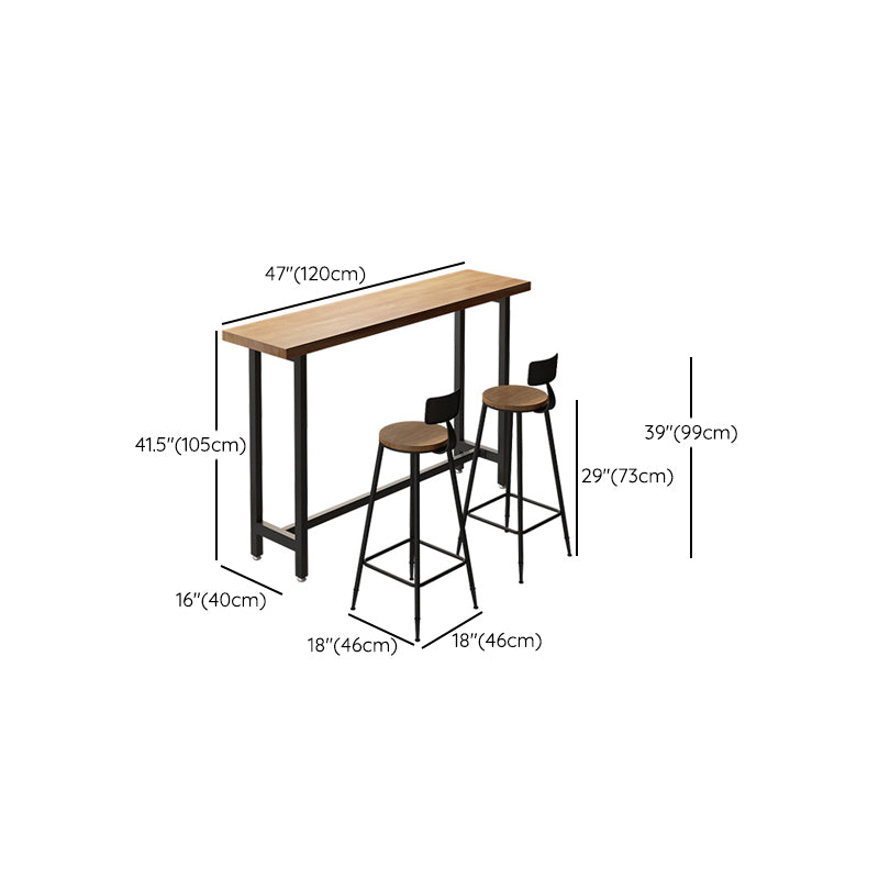 Modern Bar Table Set 1/3/4/5/6 Pieces Solid Wood Rectangle Bistro Set for Indoor