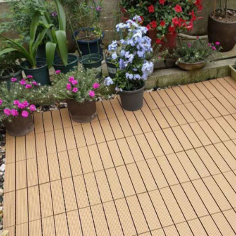 Water-resistant Deck Plank Stripe Composite Square Outdoor Floor Board Patio