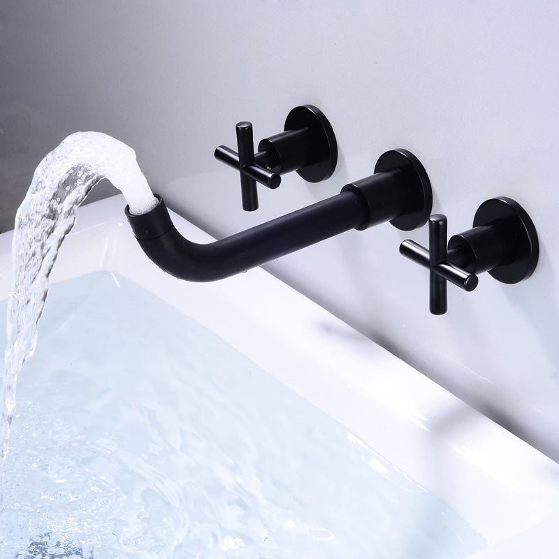 Industrial Wall Mounted Bathroom Faucet Vintage 2-Handle Sink Faucet