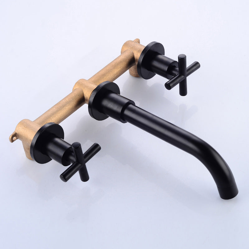 Industrial Wall Mounted Bathroom Faucet Vintage 2-Handle Sink Faucet