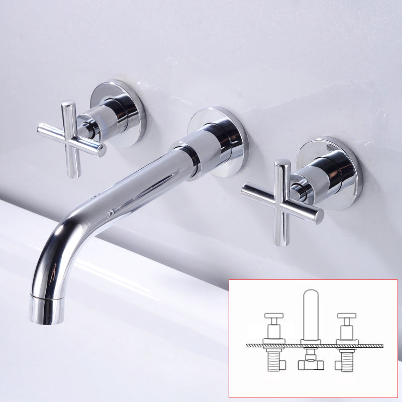 Industrial Wall Mounted Bathroom Faucet Vintage 2-Handle Sink Faucet