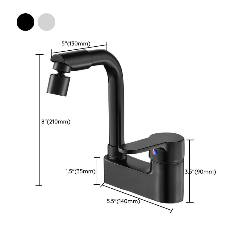 Modern Bathroom Sink Faucet Swivel Spout 2 Hole Faucets Sink Faucet