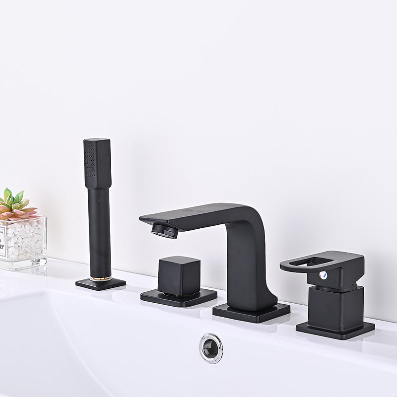 Bathroom Faucet Lever Handle Brass Handheld Head Sink Faucet