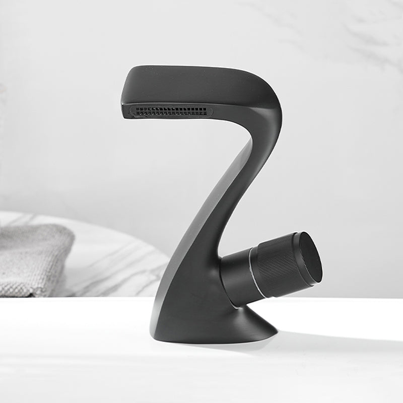 Modern Faucet Bathroom Knob Handle Single Hole Waterfall Spout Faucet