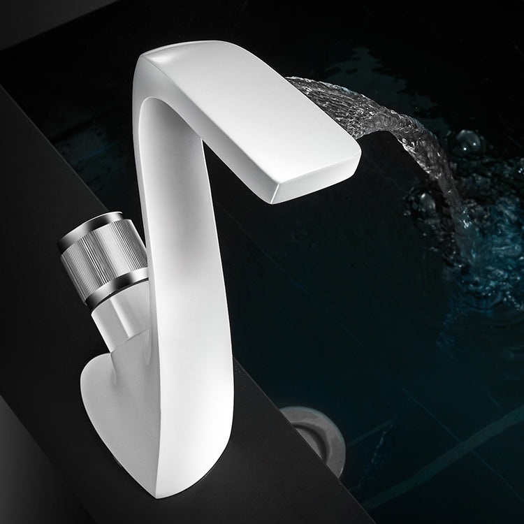 Modern Faucet Bathroom Knob Handle Single Hole Waterfall Spout Faucet