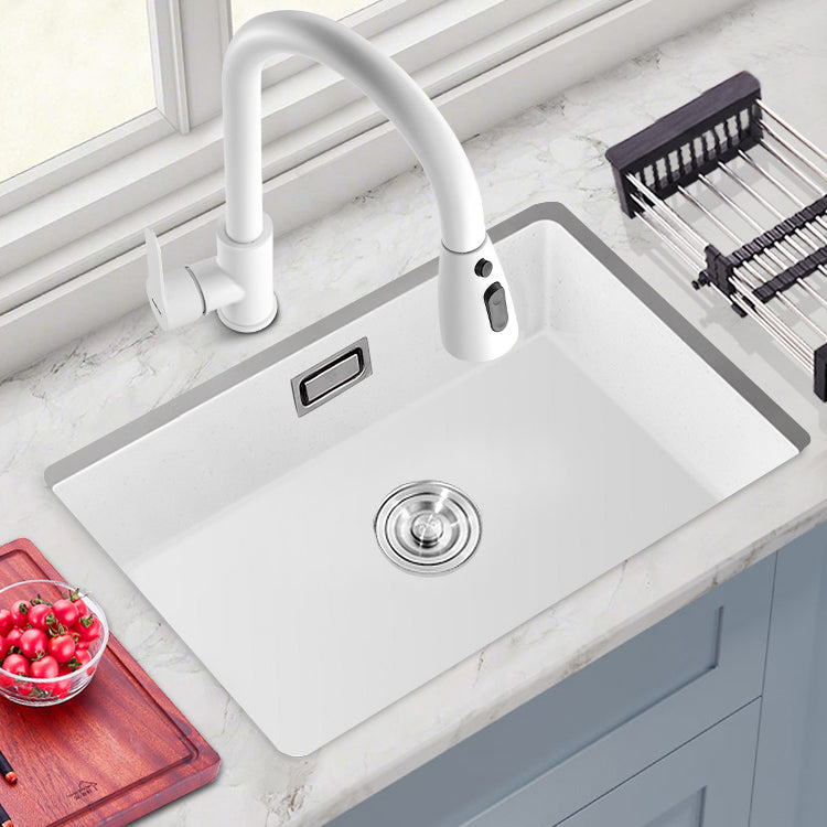 Quartz Kitchen Sink Single Bowl Kitchen Sink with with Drain Strainer Kit
