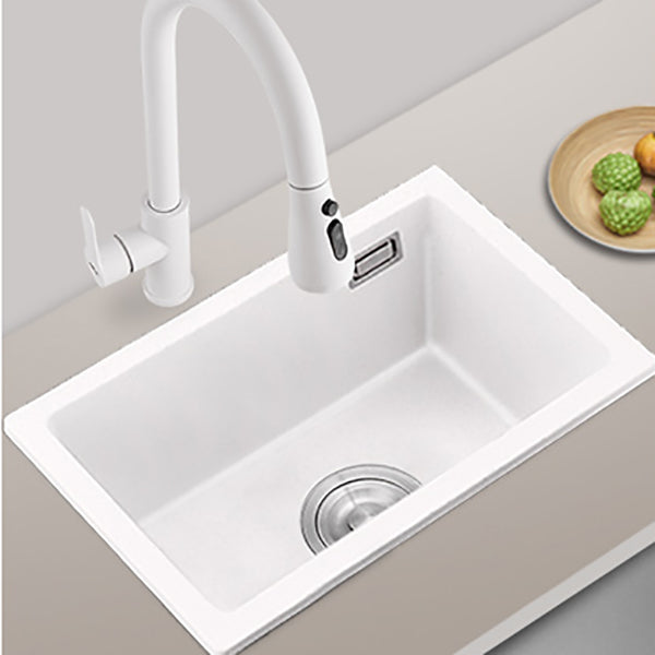 Quartz Kitchen Sink Single Bowl Kitchen Sink with with Drain Strainer Kit
