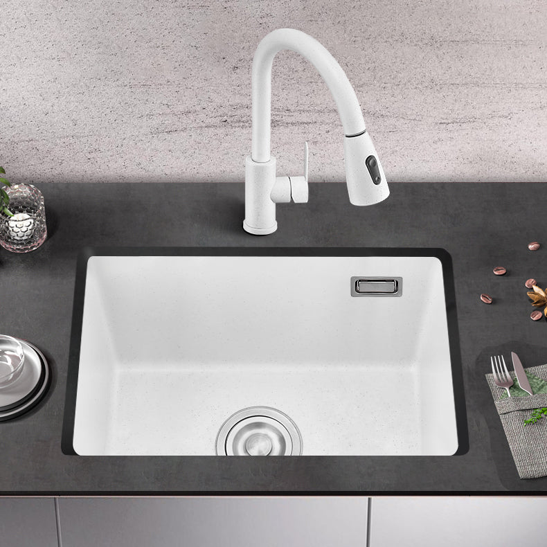 Quartz Kitchen Sink Single Bowl Kitchen Sink with with Drain Strainer Kit