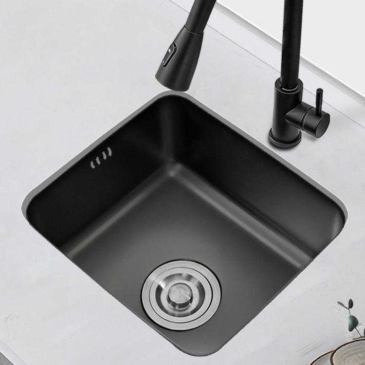 Contemporary Stainless Steel Sink in black with Strainer Drop-In Kitchen Sink