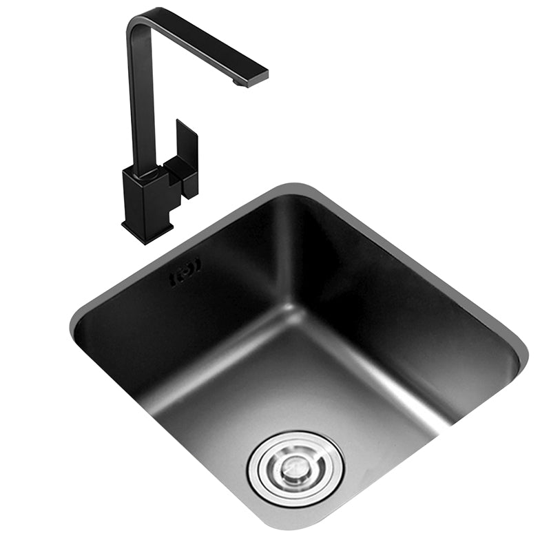 Contemporary Stainless Steel Sink in black with Strainer Drop-In Kitchen Sink