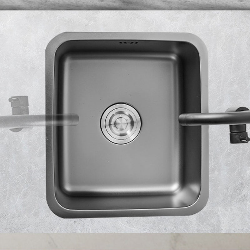Contemporary Stainless Steel Sink in black with Strainer Drop-In Kitchen Sink