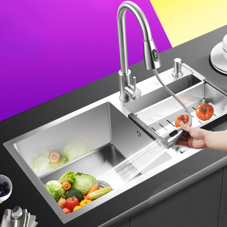 Stainless Steel Workstation Sink Dual Mount Modern Kitchen Bar Sink
