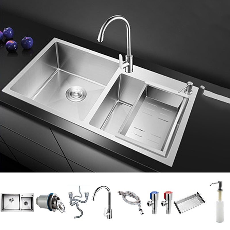 Stainless Steel Workstation Sink Dual Mount Modern Kitchen Bar Sink