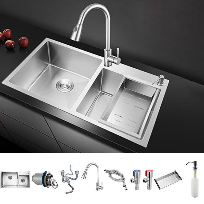 Stainless Steel Workstation Sink Dual Mount Modern Kitchen Bar Sink