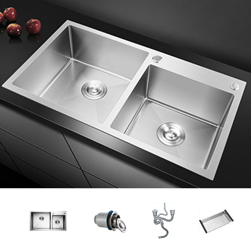 Stainless Steel Workstation Sink Dual Mount Modern Kitchen Bar Sink
