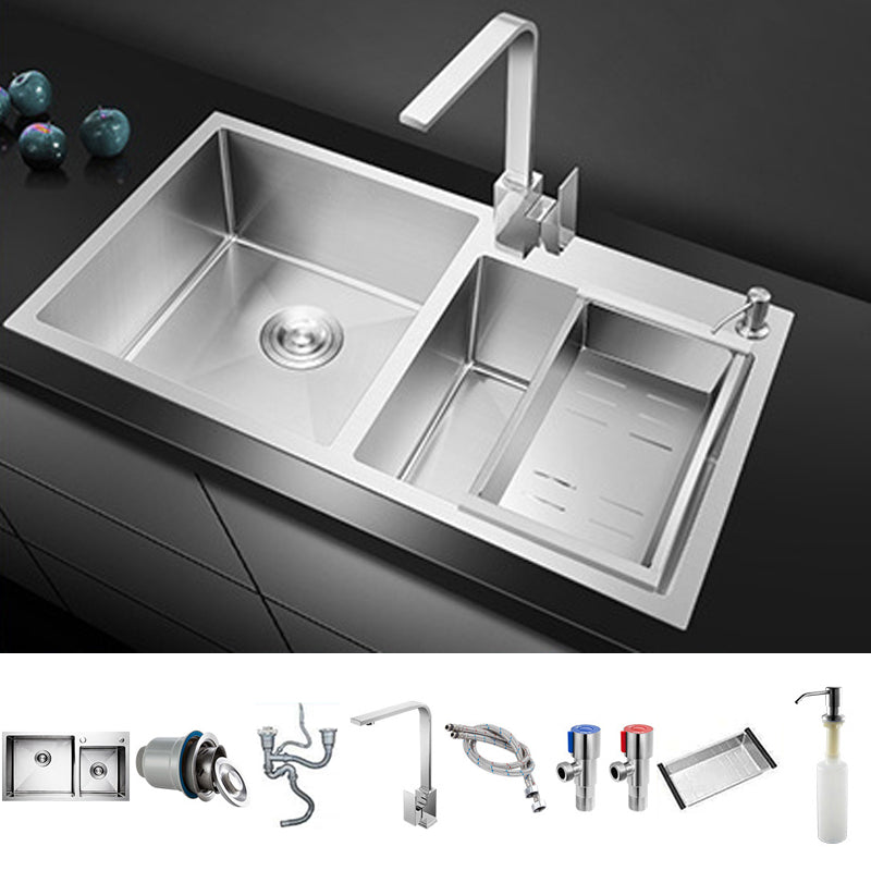 Stainless Steel Workstation Sink Dual Mount Modern Kitchen Bar Sink