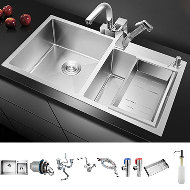 Stainless Steel Workstation Sink Dual Mount Modern Kitchen Bar Sink